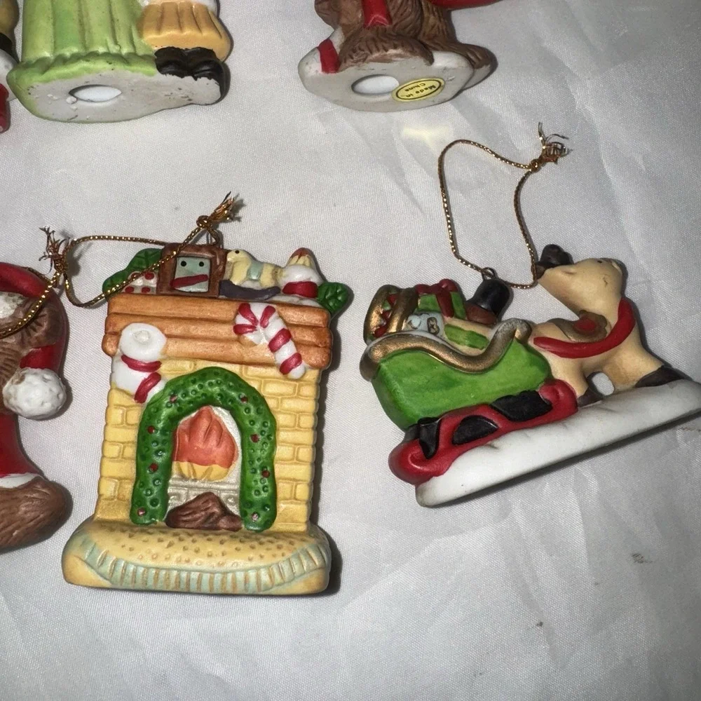 12 Various Vintage Ceramic Christmas‎ Ornaments